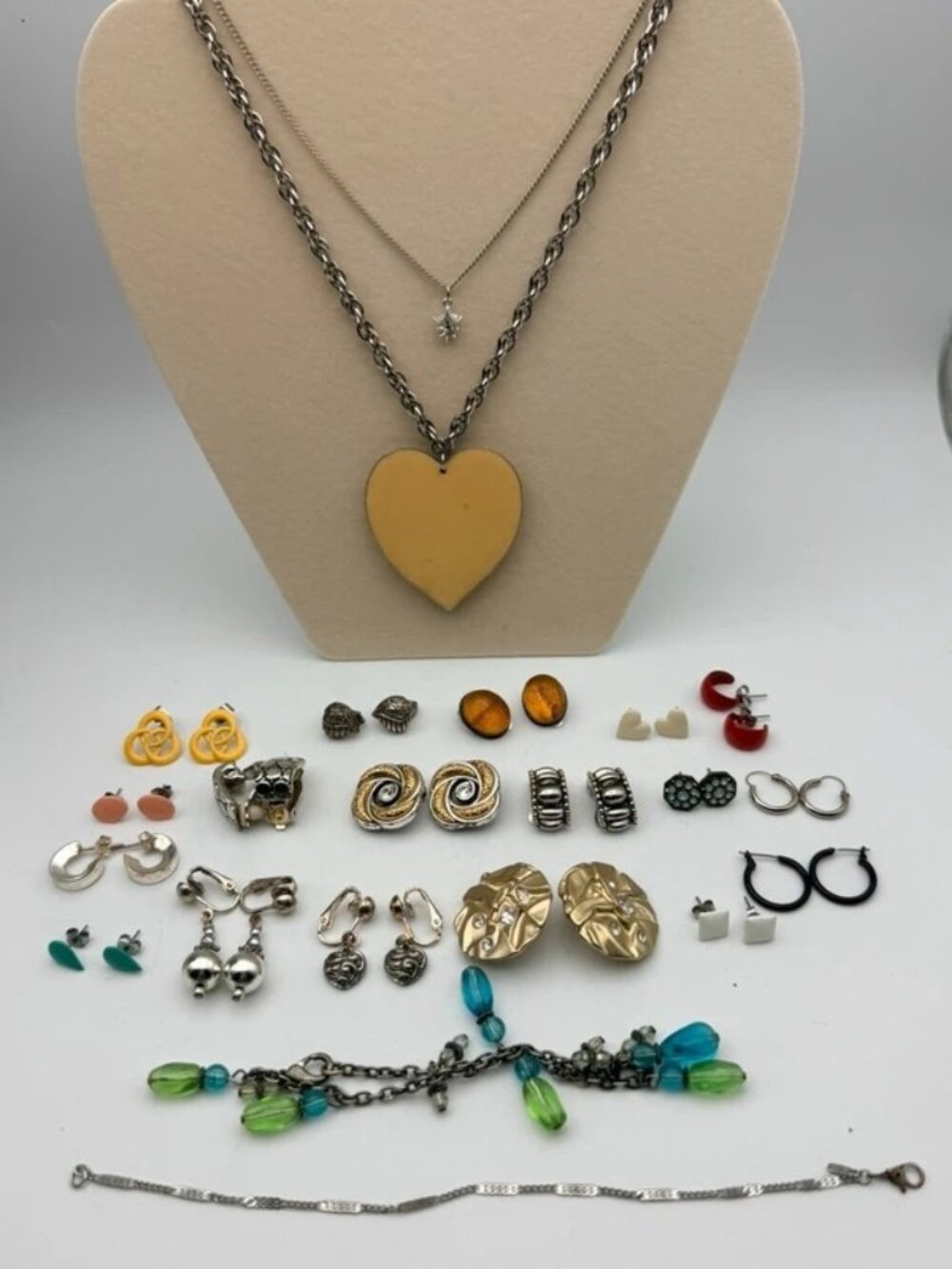 Jewelry Lot Mixed Earrings Necklaces Clip Ons Hoops Statement Fashion Bundle